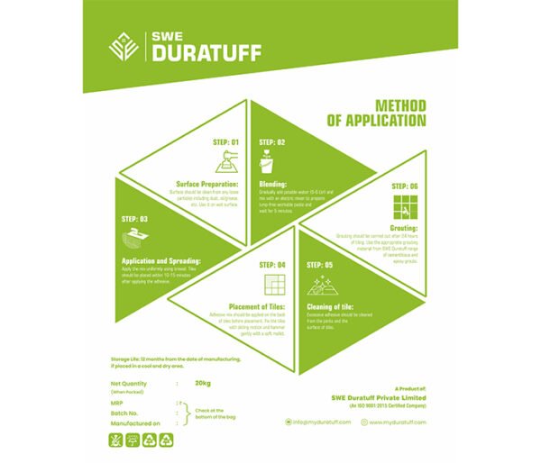SWE Duratuff Tile & Stone Adhesive - T3 GREY & WHITE