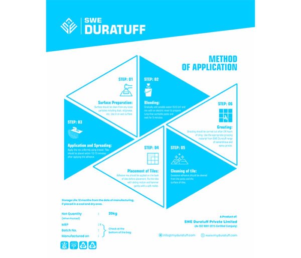 SWE Duratuff Tile & Stone Adhesive - T4 GREY & WHITE