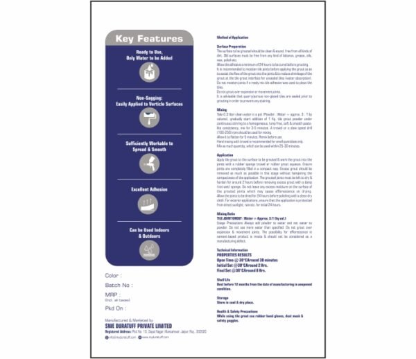 SWE Duratuff Tile Grout